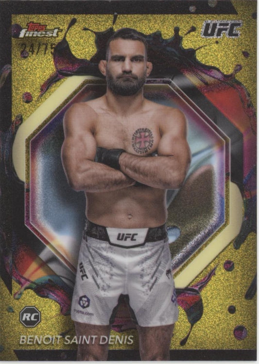 Benoit Saint Denis 2024 Topps Finest Yellow Glitter Refractor RC 24/75 #243