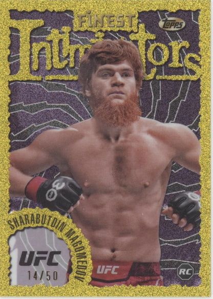 Sharabutoin Magomedov 2024 Topps Finest Intimidators Gold Refractor RC 14/50