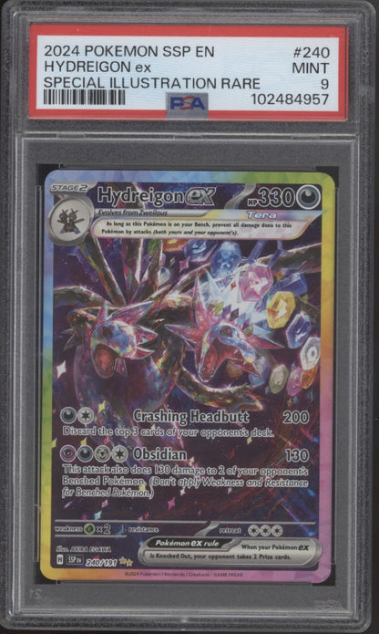 Hydreion ex Pokemon Surging Sparks Special Illustration Rare #240 PSA 9