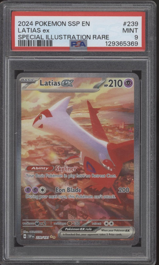 Latias ex Pokemon Surging Sparks Special Illustration Rare #239 PSA 9