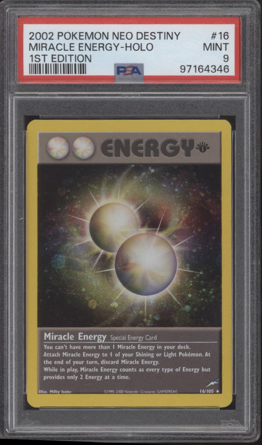 Miracle Energy Pokemon Neo Destiny Holo 1st Edition #16 PSA 9