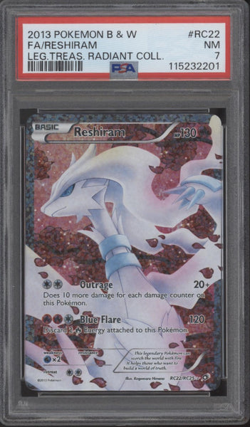 pokemon reshiram card value Reshiram Pokemon Legendary Treasures Radiant Collection Full Art #RC22 PSA 7
