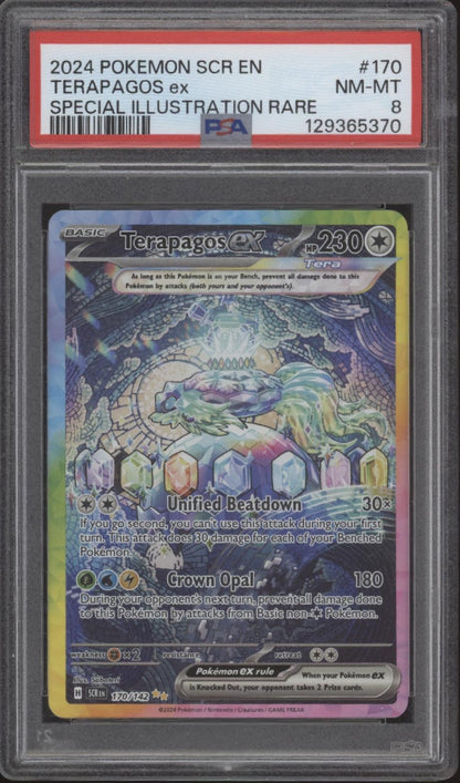 Terapagos ex Pokemon Stellar Crown Special Illustration Rare #170 PSA 8