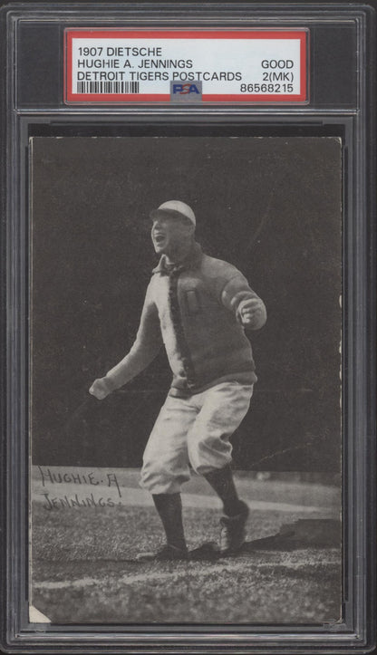 Hughie A Jennings 1907 Dietsche Detroit Tigers Postcards PSA 2