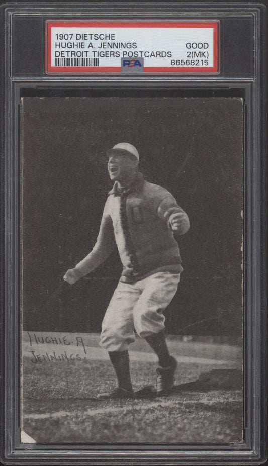 Hughie A Jennings 1907 Dietsche Detroit Tigers Postcards PSA 2