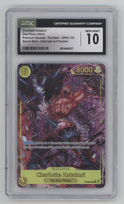 one piece card game katakuri Charlotte Katakuri One Piece Card Game The Best Secret Rare Alt Art CGC 10