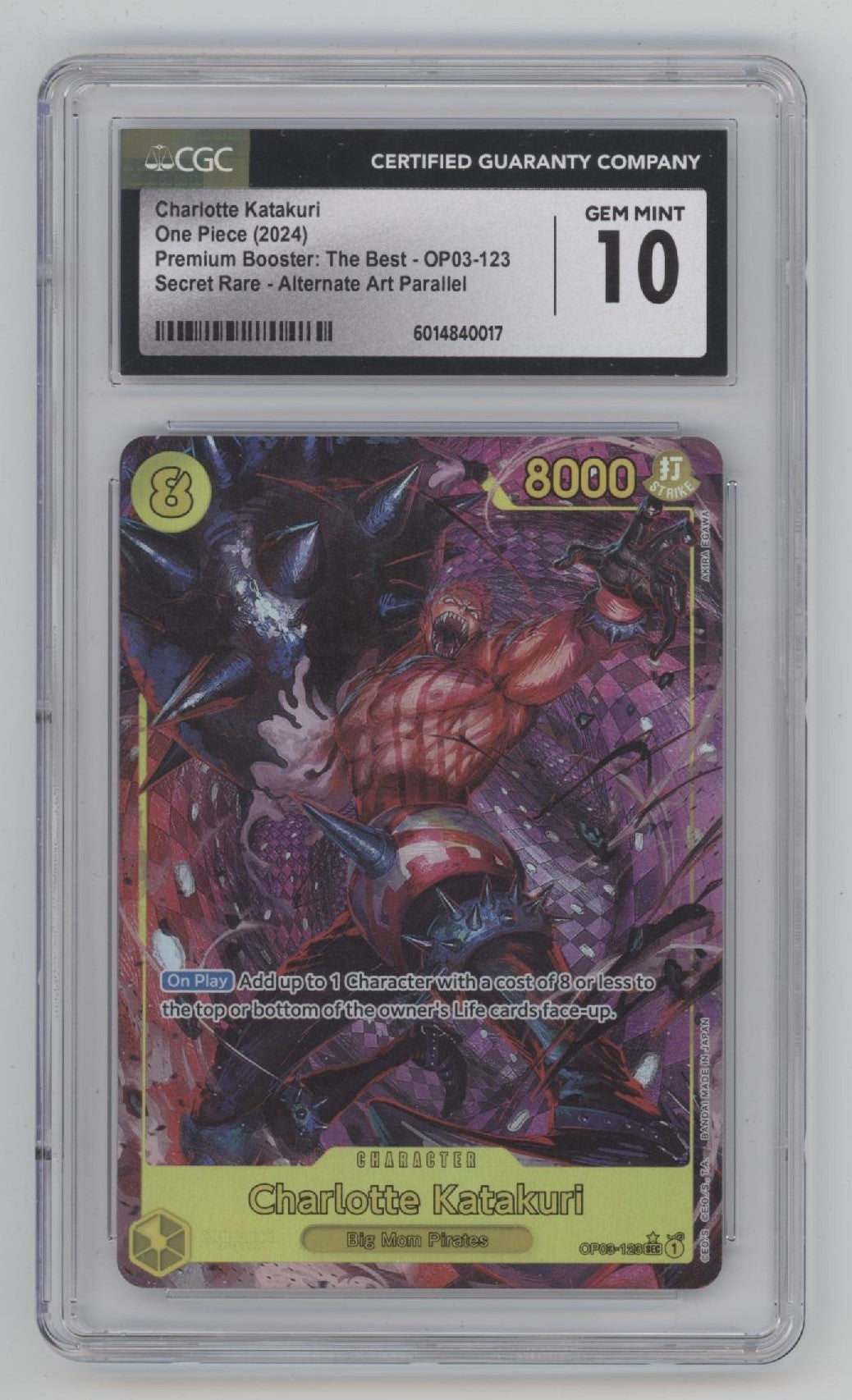 Charlotte Katakuri One Piece Card Game The Best Secret Rare Alt Art CGC 10