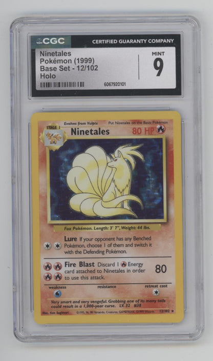 Ninetails Pokemon Base Set Holo #12 CGC 9