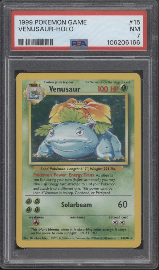 Venusaur Pokemon Base Set Holo #15 PSA 7