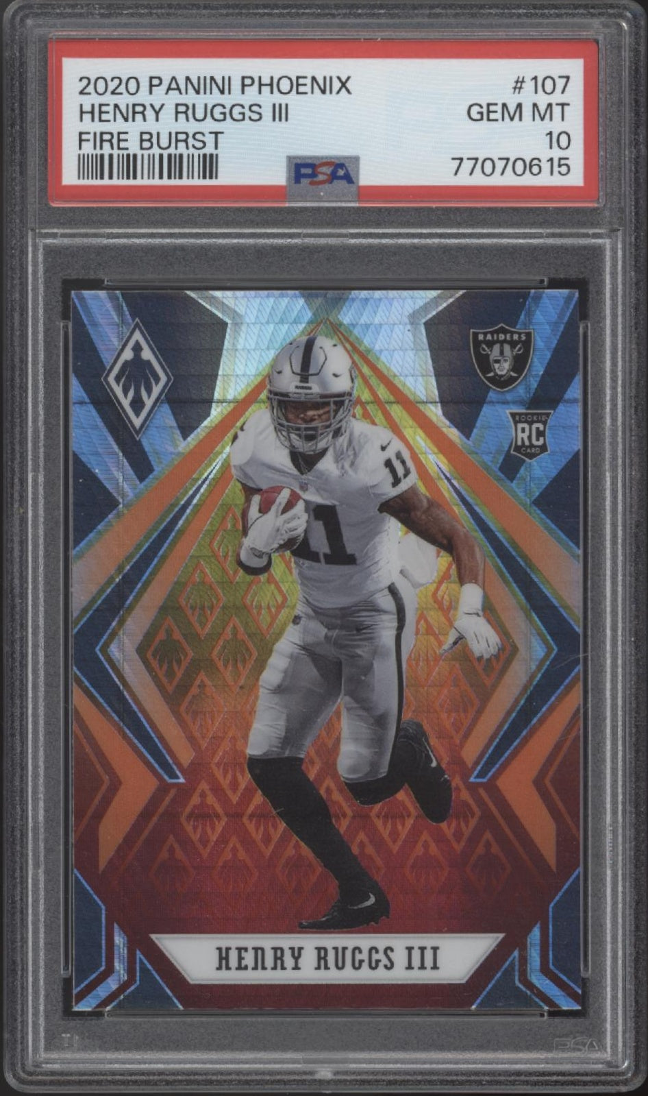 Henry Ruggs III 2020 Panini Phoenix Fire Burst RC #107 PSA 10