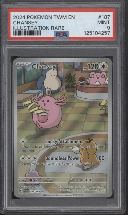 Chansey Pokemon Twilight Masquerade Illustration Rare #187 PSA 9