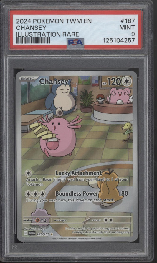 Chansey Pokemon Twilight Masquerade Illustration Rare #187 PSA 9