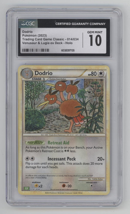 Dodrio Pokemon Venusaur & Lugia ex Deck Holo #014 CGC 10