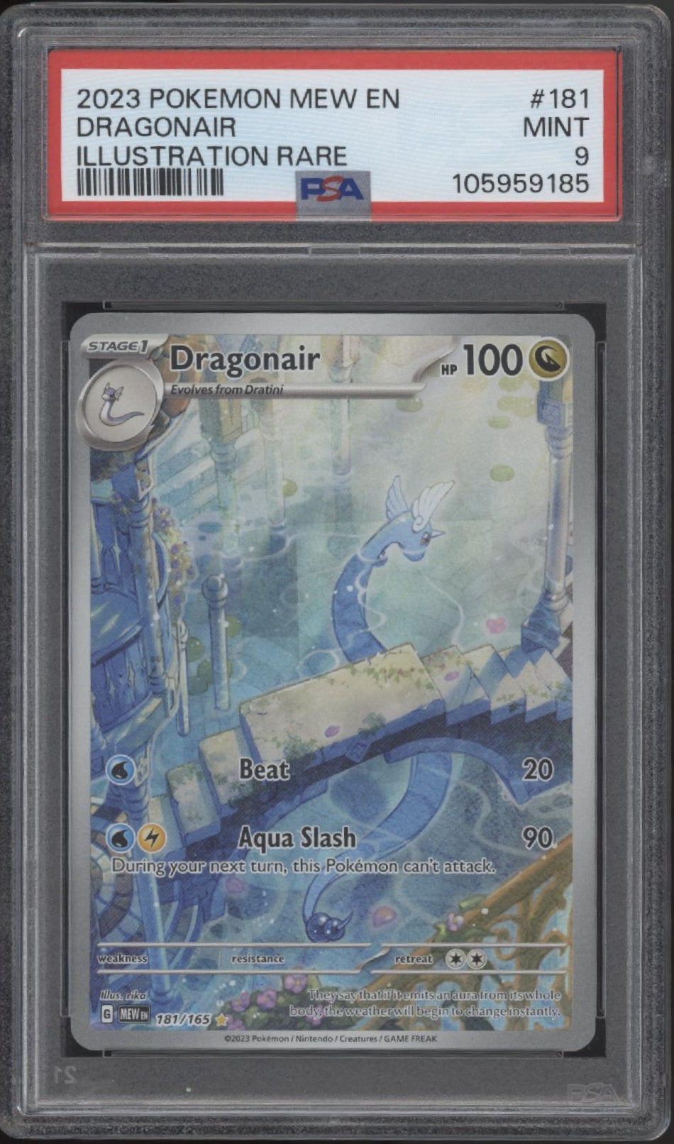 Dragonair Pokemon 151 Illustration Rare #181 PSA 9