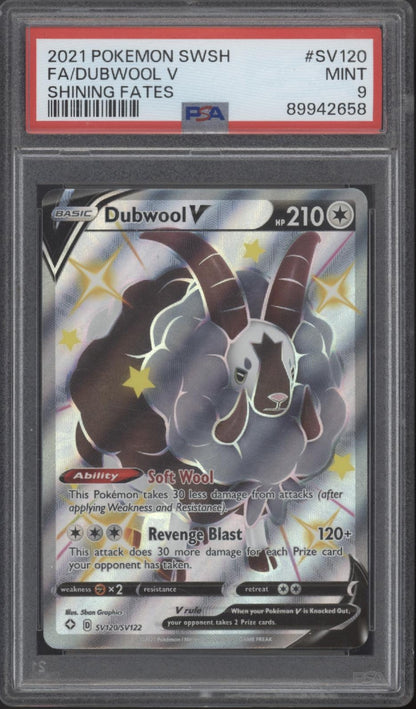 Dubwool V Pokemon Shining Fates Full Art #SV120 PSA 9