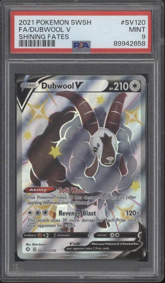 Dubwool V Pokemon Shining Fates Full Art #SV120 PSA 9