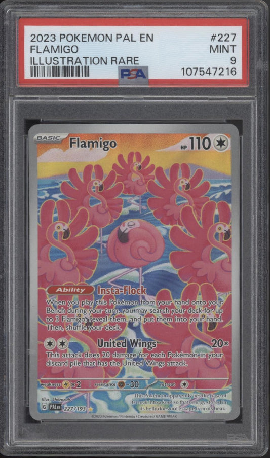 Flamigo Pokemon Paldea Evolved Illustration Rare #227 PSA 9