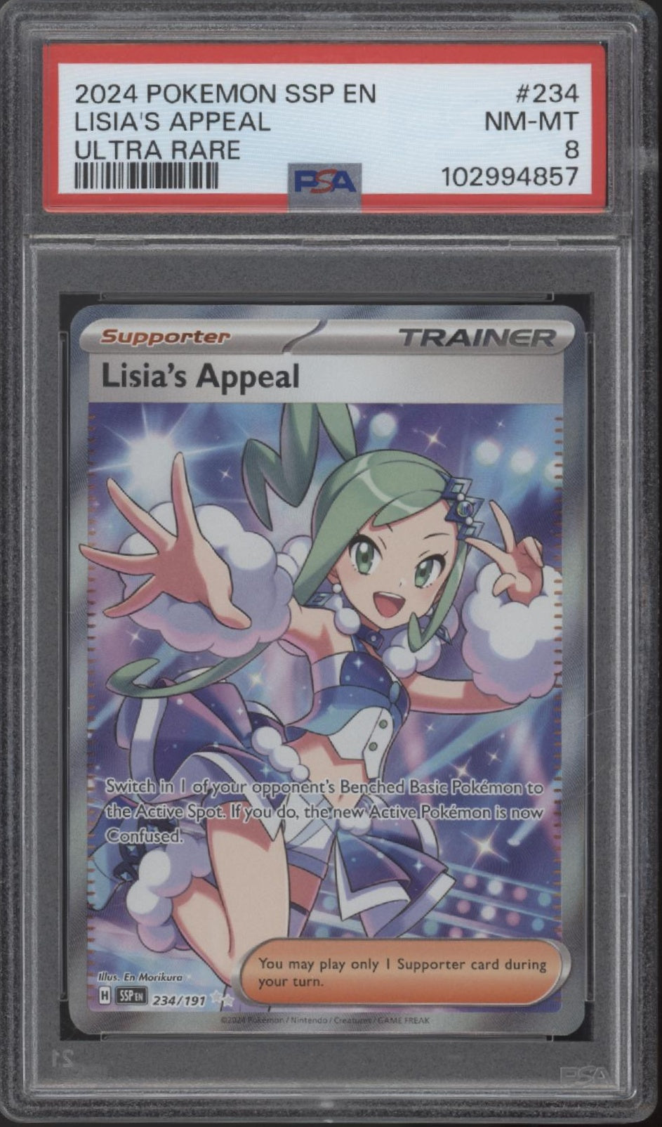 Lisia's Appeal Pokemon Surging Sparks Ultra Rare #234 PSA 8