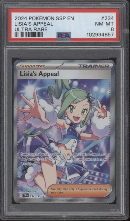 Lisia's Appeal Pokemon Surging Sparks Ultra Rare #234 PSA 8