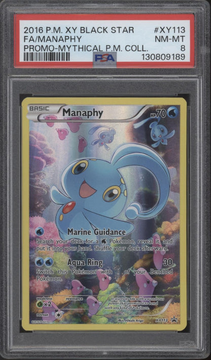 Manaphy Pokemon XY Black Star Promo Mythical Collection #XY113 PSA 8