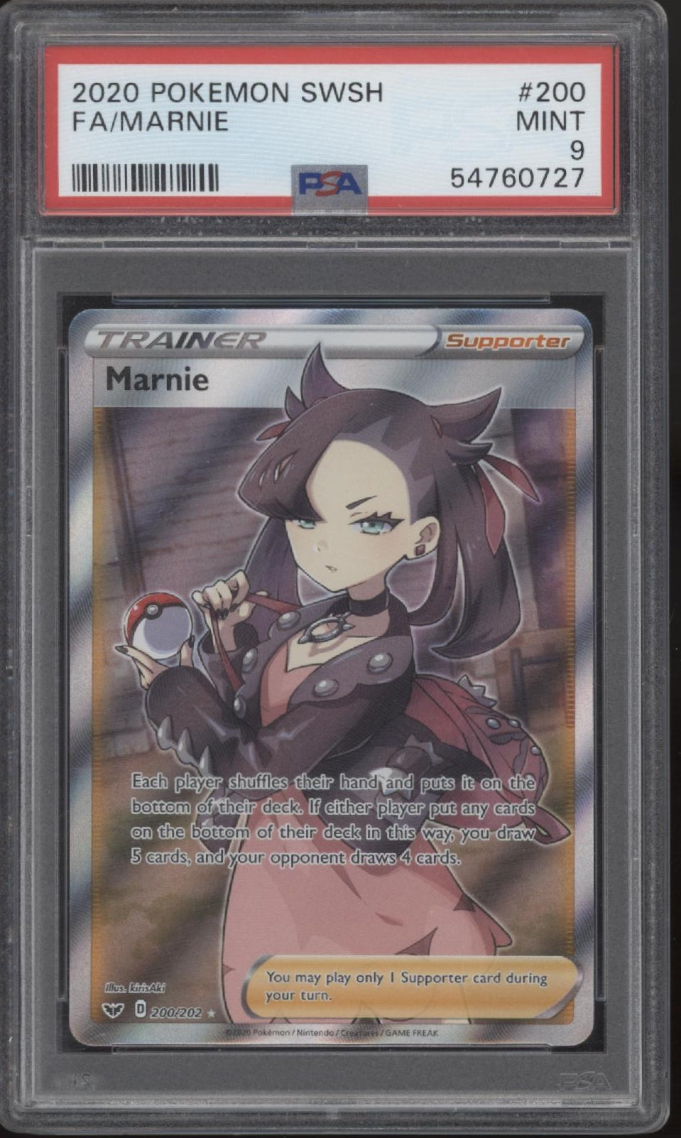 Marine Pokemon Sword & Shield Full Art #200 PSA 9