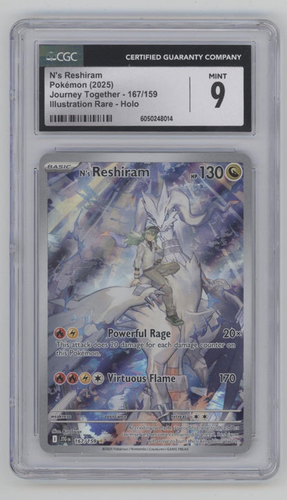 N's Reshiram Pokemon Journey Together Illustration Rare Holo #167 CGC 9