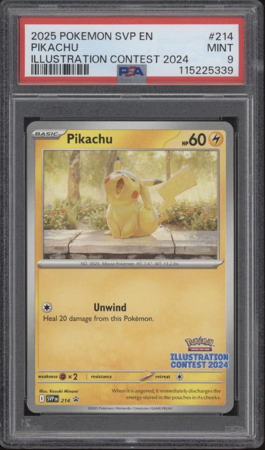 Pikachu Pokemon Scarlet & Violet Promo Illustration Contest 2024 #214 PSA 9