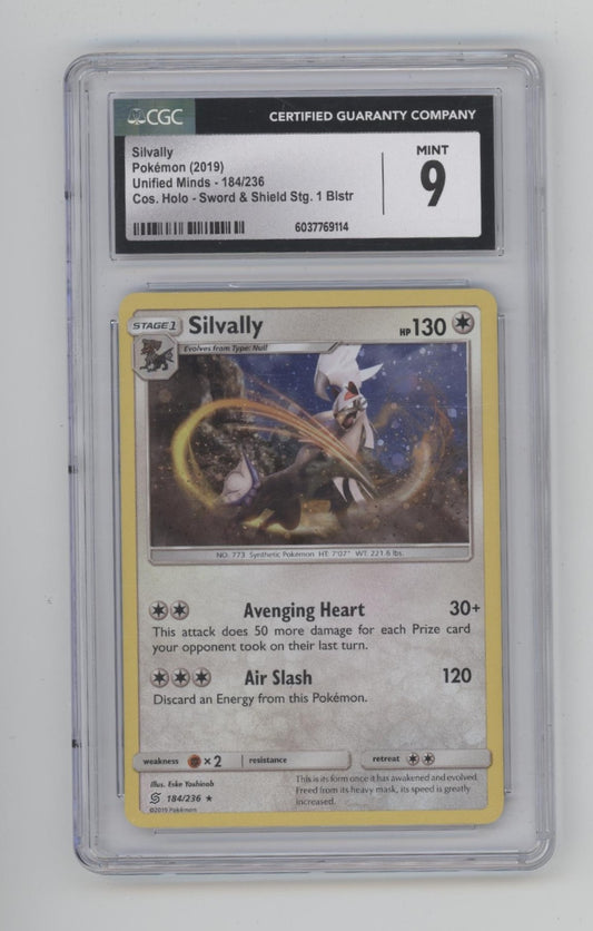 Silvally Pokemon Unified Minds Cosmic Holo SWSH STG 1 Blister #184 CGC 9