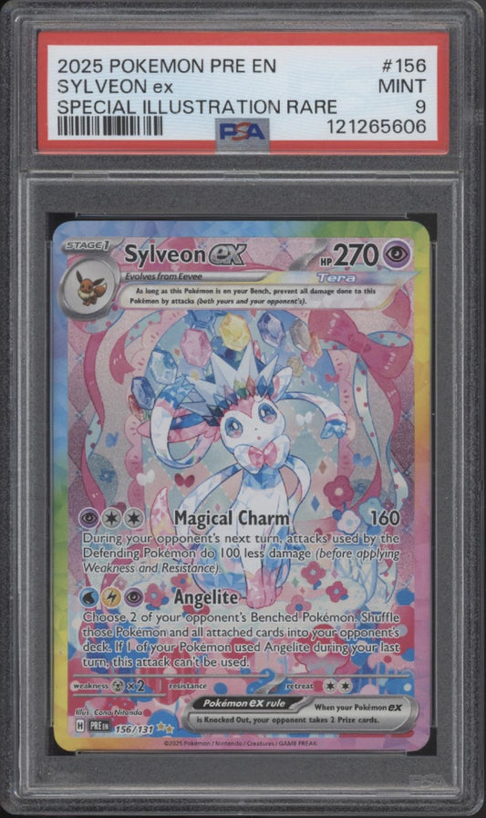 Sylveon ex Pokemon Prismatic Evolutions Special Illustration Rare #156 PSA 9