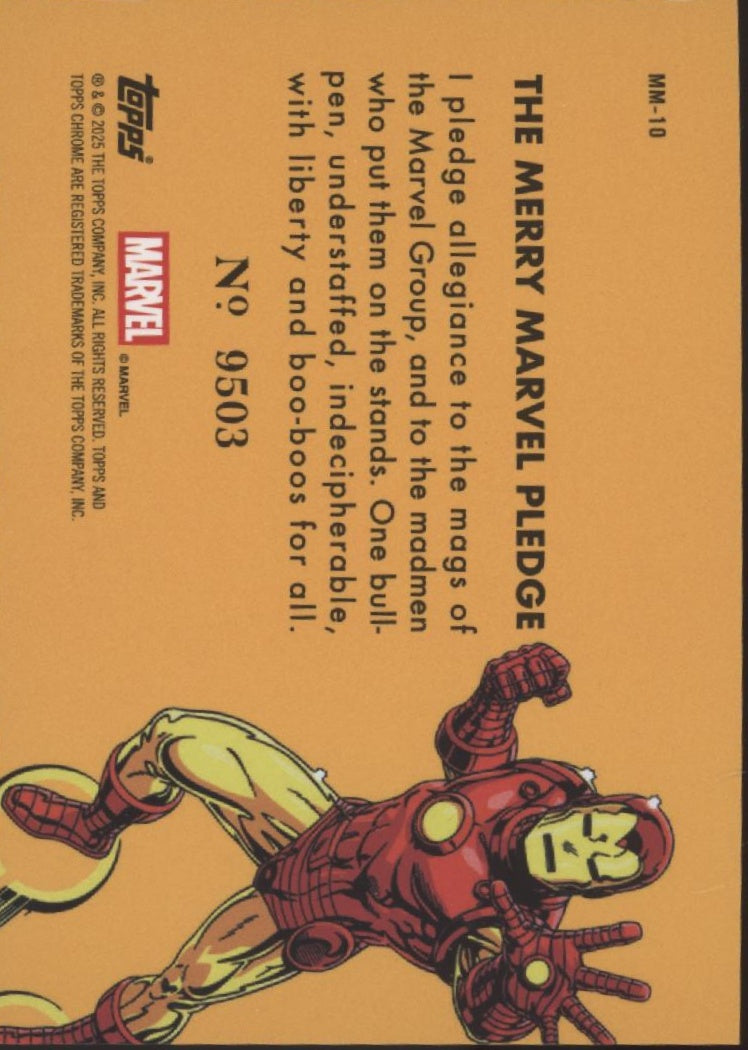 Iron Man 2025 Topps Chrome Marvel Be It Known Blue Cracked Ice Refractor 21/60