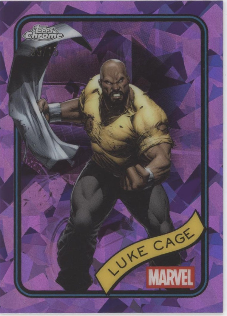 Luke Cage 2025 Topps Chrome Marvel Purple Cracked Ice Refractor 09/15 #111
