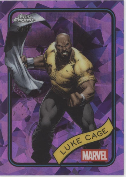 Luke Cage 2025 Topps Chrome Marvel Purple Cracked Ice Refractor 09/15 #111