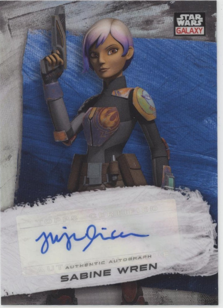 Sabine Wren 2022 Topps Chrome Star Wars Galaxy Blue Refractor Auto 077/150