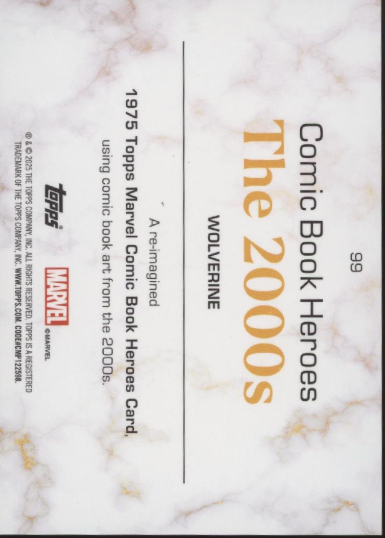 Wolverine 2025 Topps Marvel Comic Book Heroes Purple & Gold Lava Refractor 68/75