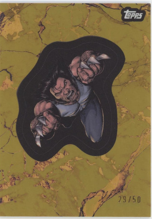 Wolverine 2025 Topps Marvel Comic Book Heroes Gold Refractor 29/50