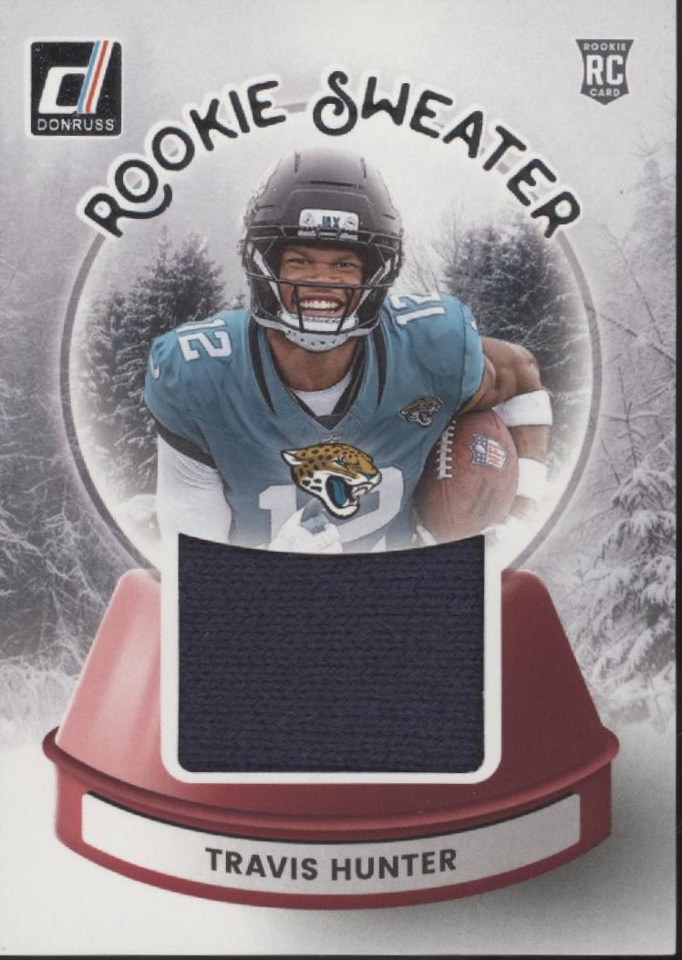 Travis Hunter 2025 Panini Donruss Rookie Sweater Swatch RC #SWE-THR