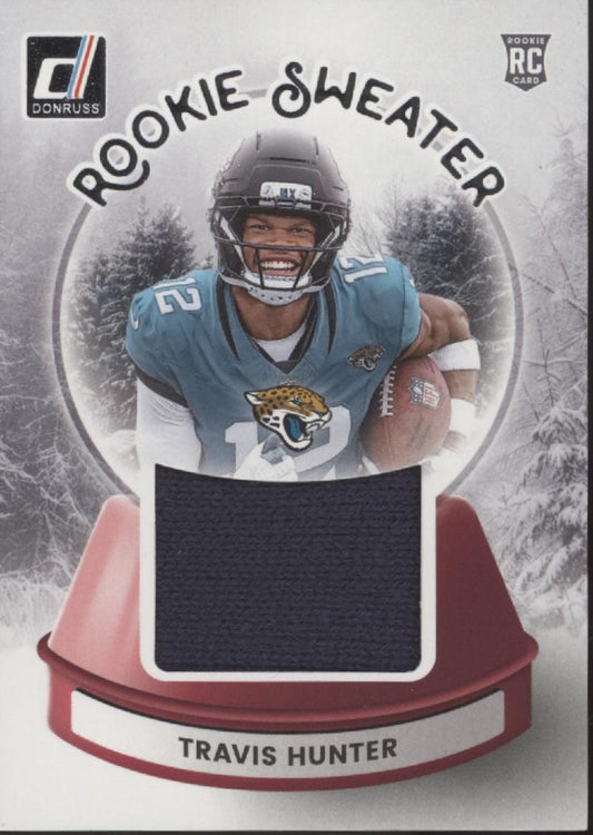 Travis Hunter 2025 Panini Donruss Rookie Sweater Swatch RC #SWE-THR