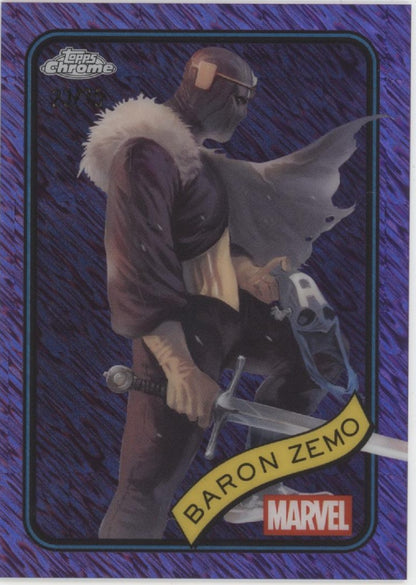 Baron Zemo 2025 Topps Chrome Marvel Purple Shimmer Refractor 23/75 #125