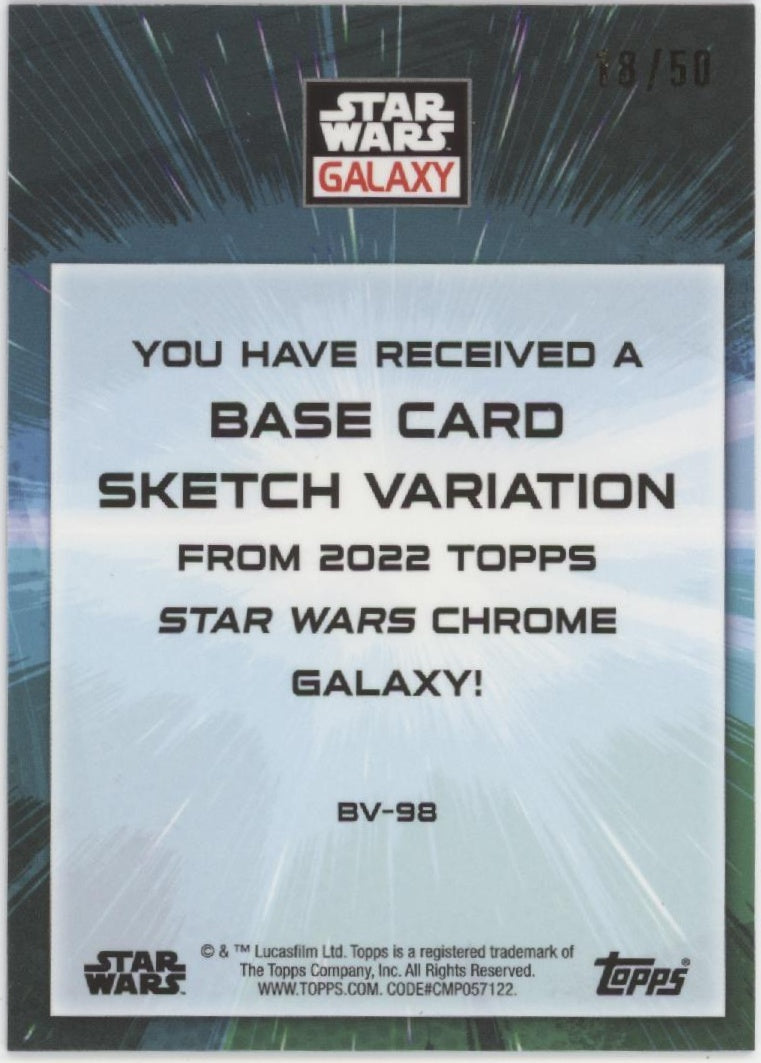 Hera Syndulla 2022 Topps Chrome Star Wars Galaxy Purple Refractor 18/50 #BV-98