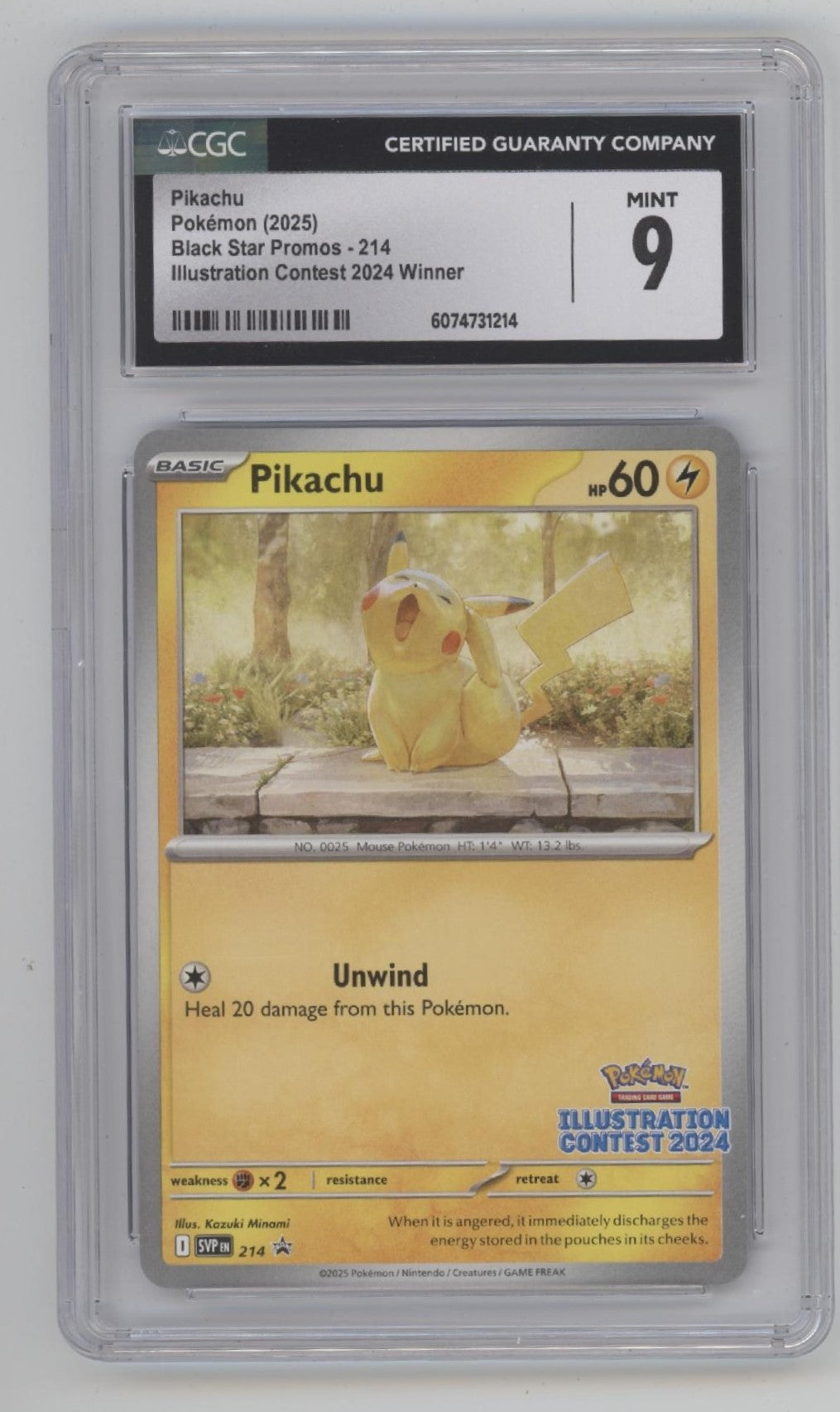 Pikachu Pokemon Scarlet & Violet Promo Illustration Contest 2024 #214 CGC 9 #2