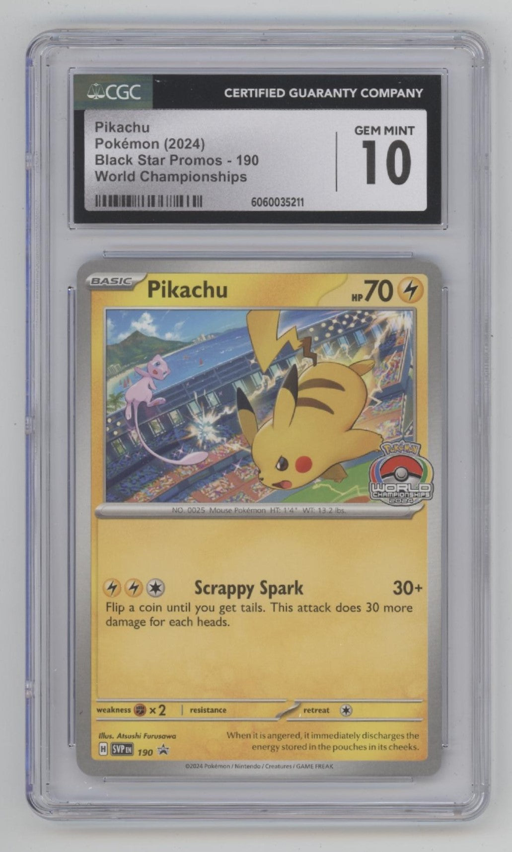 Pikachu Pokemon Scarlet & Violet Promo World Champions #190 CGC 10 #2