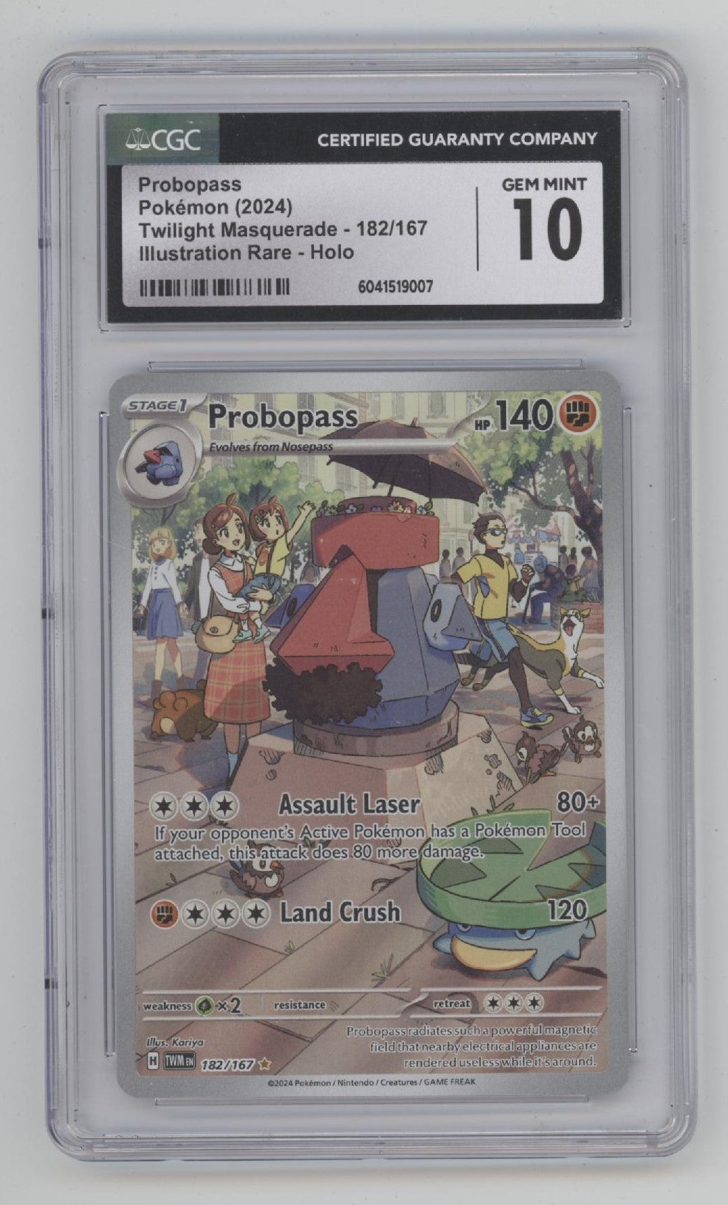 Probopass Pokemon Twilight Masquerade Illustration Rare Holo #182 CGC 10