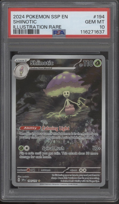 Shiinotic Pokemon Surging Sparks Illustration Rare #194 PSA 10