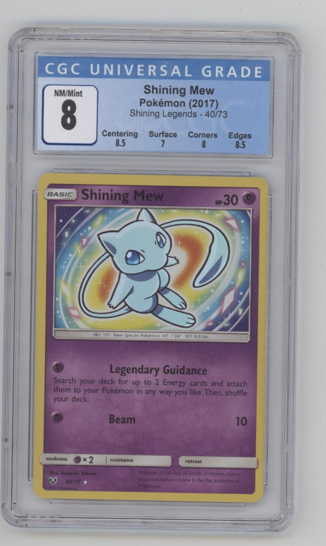 Shining Mew Pokemon Shining Legends #40 CGC 8