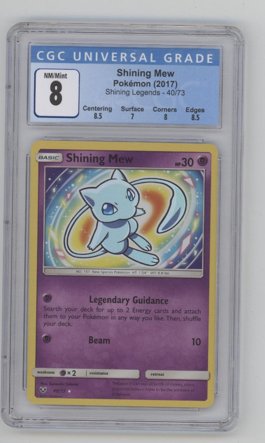 Shining Mew Pokemon Shining Legends #40 CGC 8