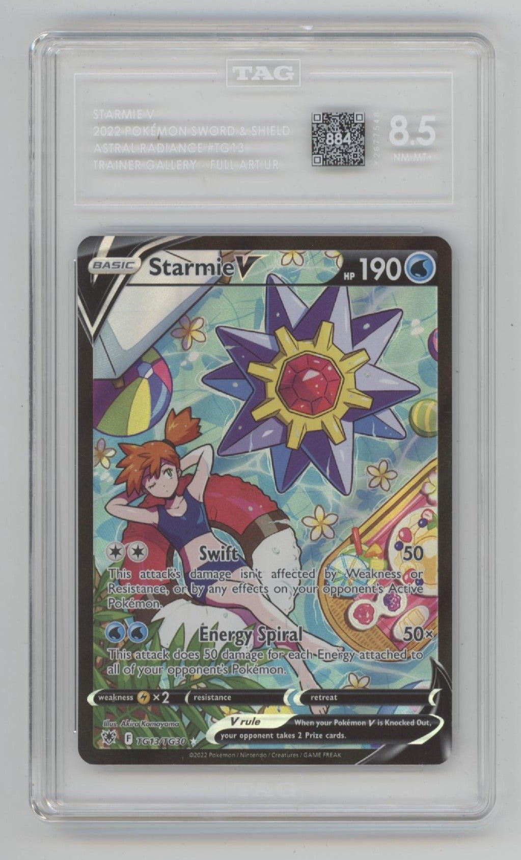 Starmie V Pokemon Astral Radiance Trainer Gallery Full Art #TG13 TAG 8.5