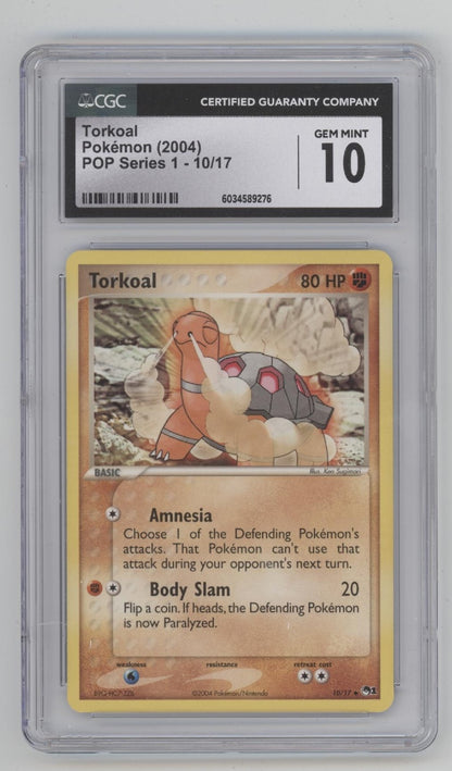 Torkoal Pokemon POP Series 1 #10 CGC 10