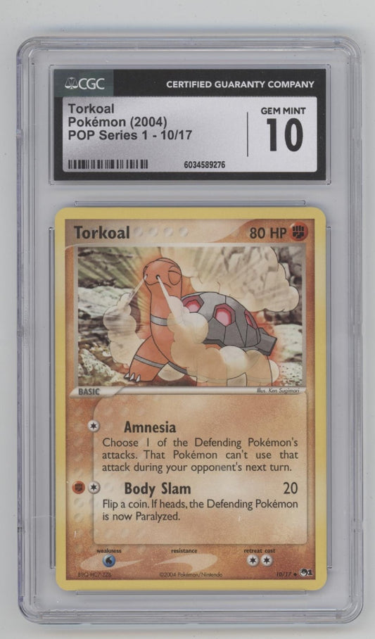 Torkoal Pokemon POP Series 1 #10 CGC 10