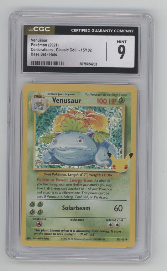 Venusaur Pokemon Celebrations Classic Collection Holo #15 CGC 9