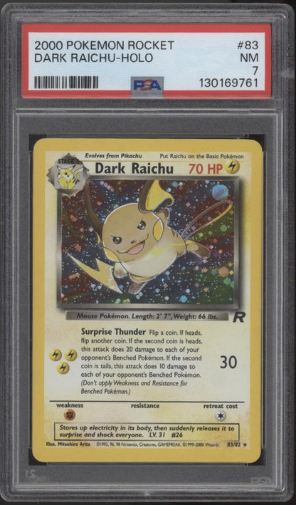 Dark Raichu Pokemon Team Rocket Holo #83 PSA 7